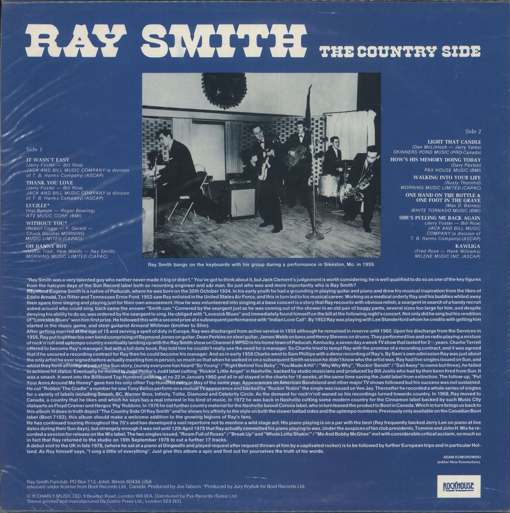 Ray Smith The Country Side UK vinyl LP album (LP record)