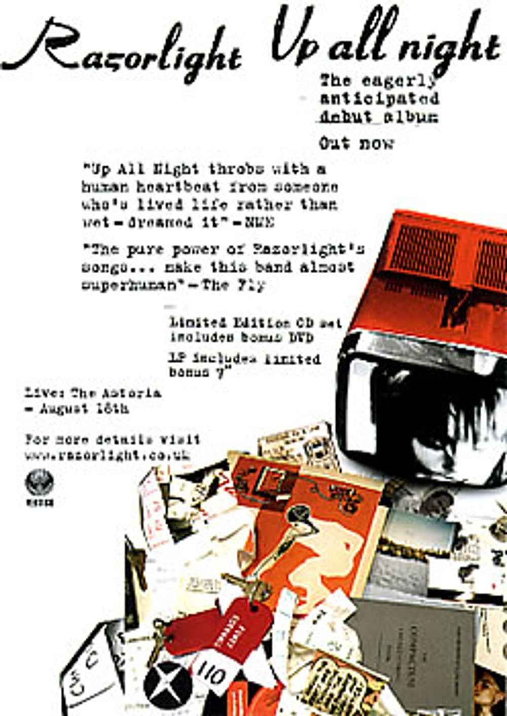 Razorlight Up All Night - Promo Postcards UK Promo handbill PROMO POSTCARDS