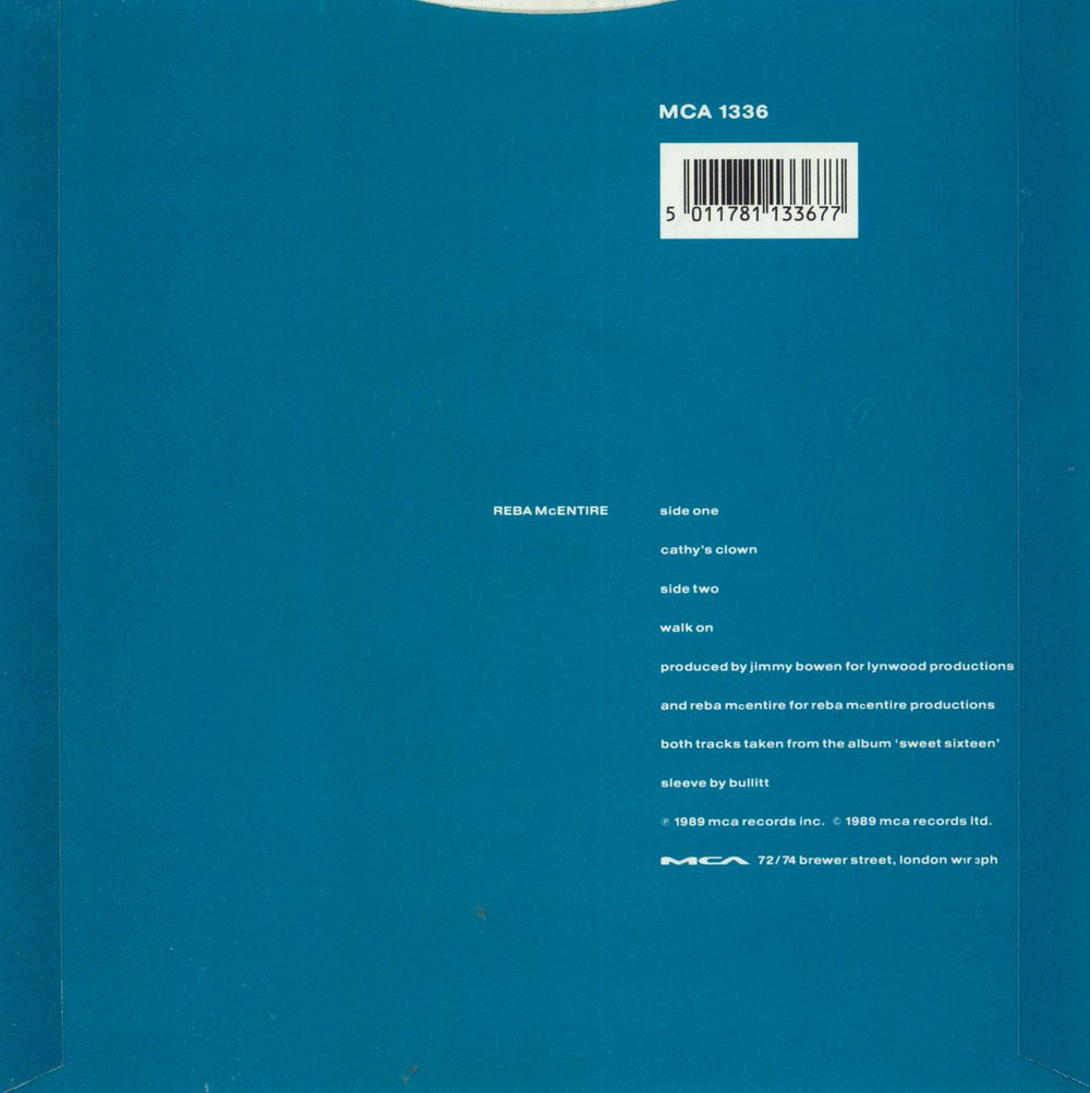 Reba McEntire Cathy's Clown UK 7" vinyl single (7 inch record / 45) 5011781133677