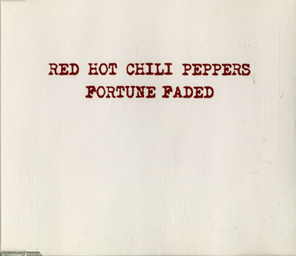 Red Hot Chili Peppers Fortune Faded German Promo CD single (CD5 / 5") PRO4398