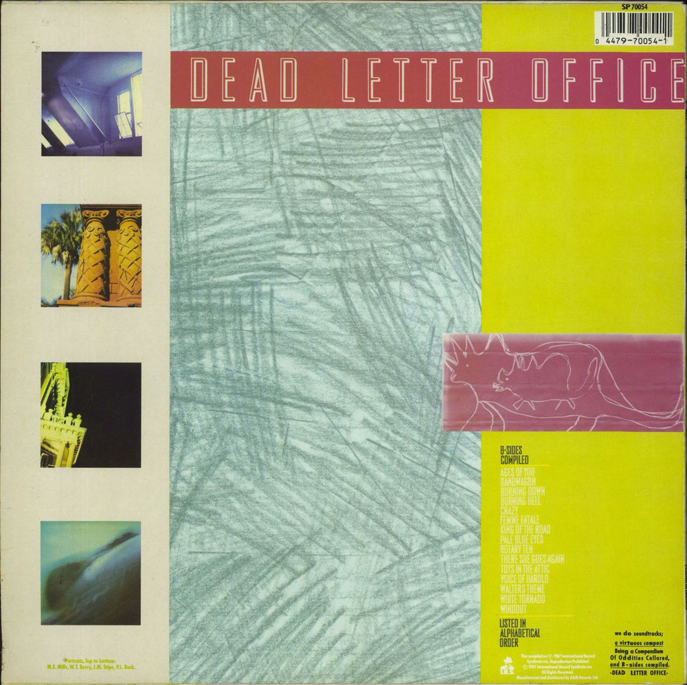 REM Dead Letter Office + inner UK vinyl LP album (LP record) 044797005410