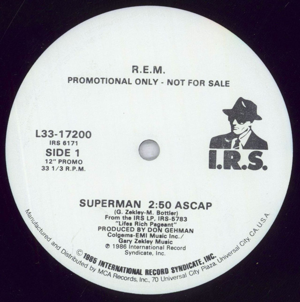 REM Superman - Gold Promo Stamped US Promo 12" vinyl single (12 inch record / Maxi-single) REM12SU12679