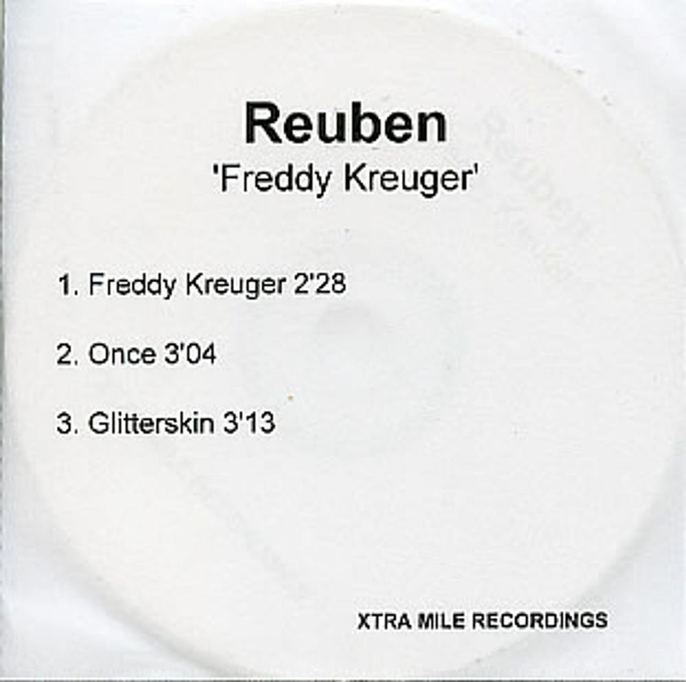 Reuben Freddy Kreuger UK Promo CD-R acetate CD-R ACETATE