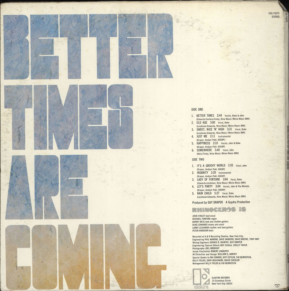 Rhinoceros Better Times Are Coming US vinyl LP album (LP record)