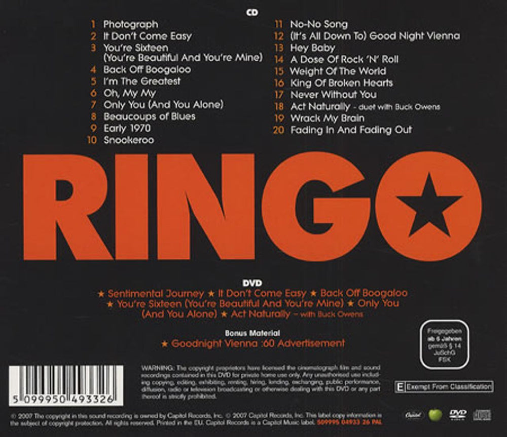 Ringo Starr Photograph: The Very Best Of Ringo Starr UK 2-disc CD/DVD set RIN2DPH411425