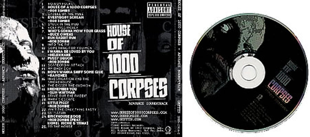 Rob Zombie House Of 1000 Corpses Soundtrack US Promo CD album (CDLP) RZBCDHO238905