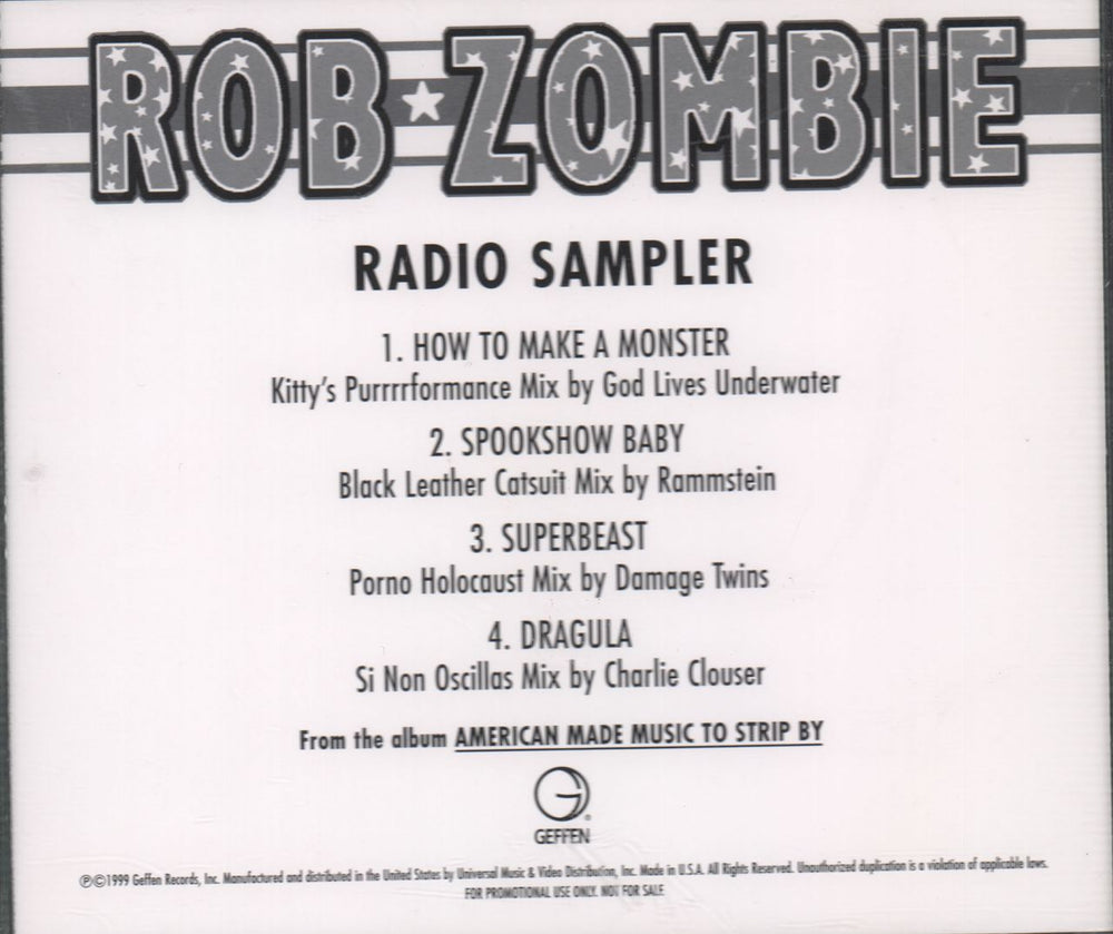 Rob Zombie Radio Sampler US Promo CD single (CD5 / 5") INT5P-6718