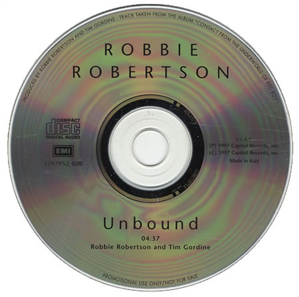 Robbie Robertson Unbound Italian Promo CD single (CD5 / 5") 1797952020