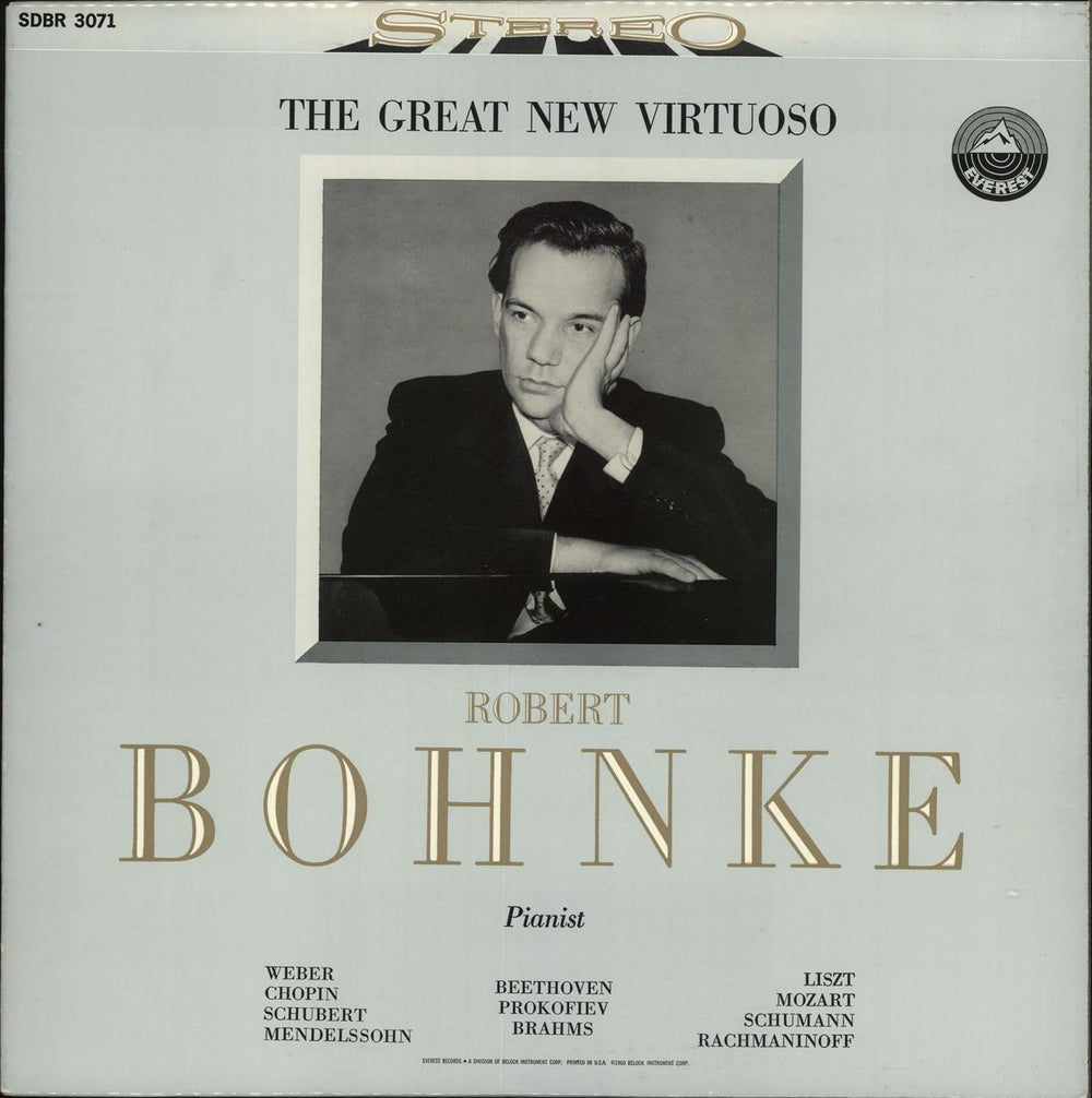 Robert Bohnke The Great New Virtuoso US vinyl LP album (LP record) SDBR3071