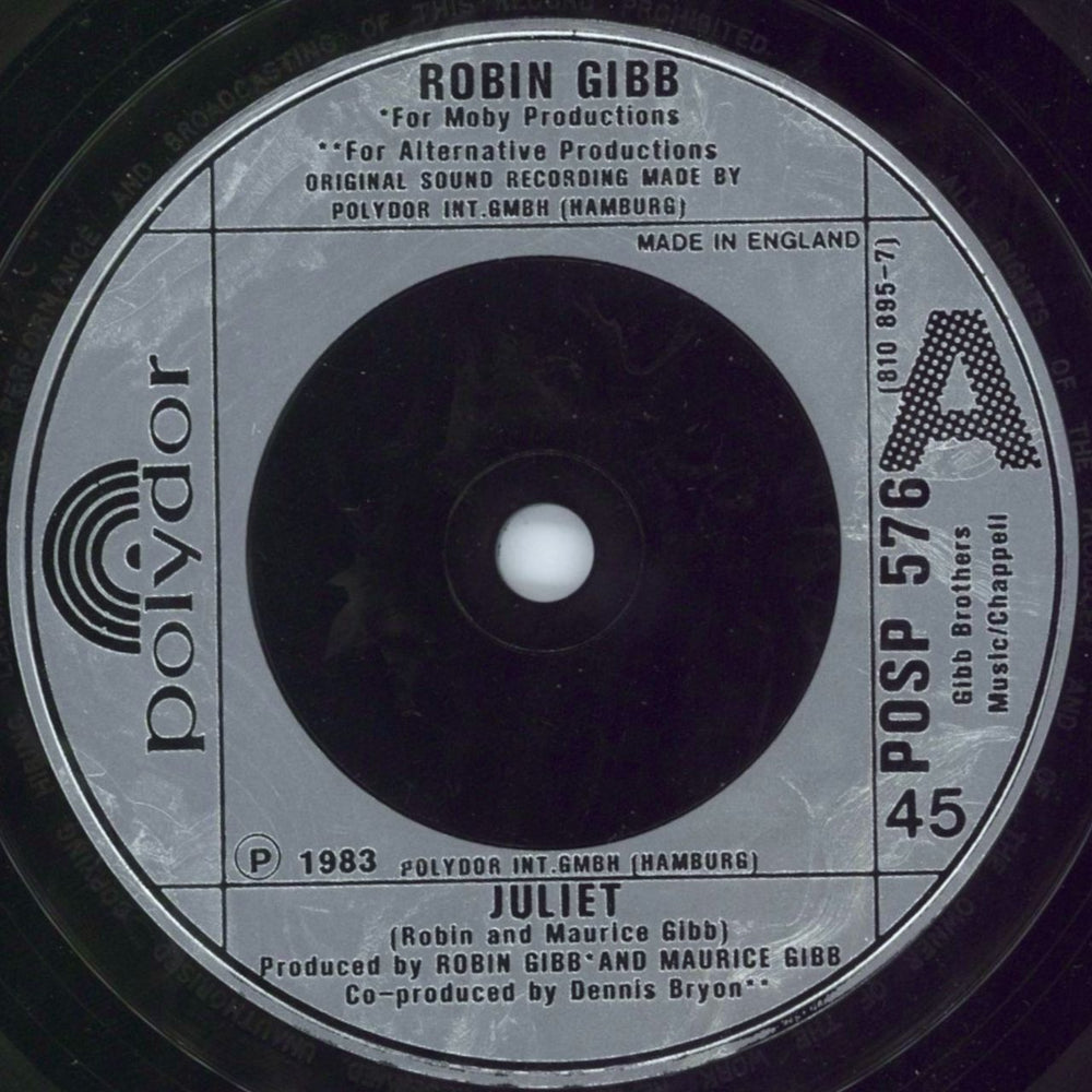 Robin Gibb Juliet UK 7" vinyl single (7 inch record / 45) RGI07JU184691