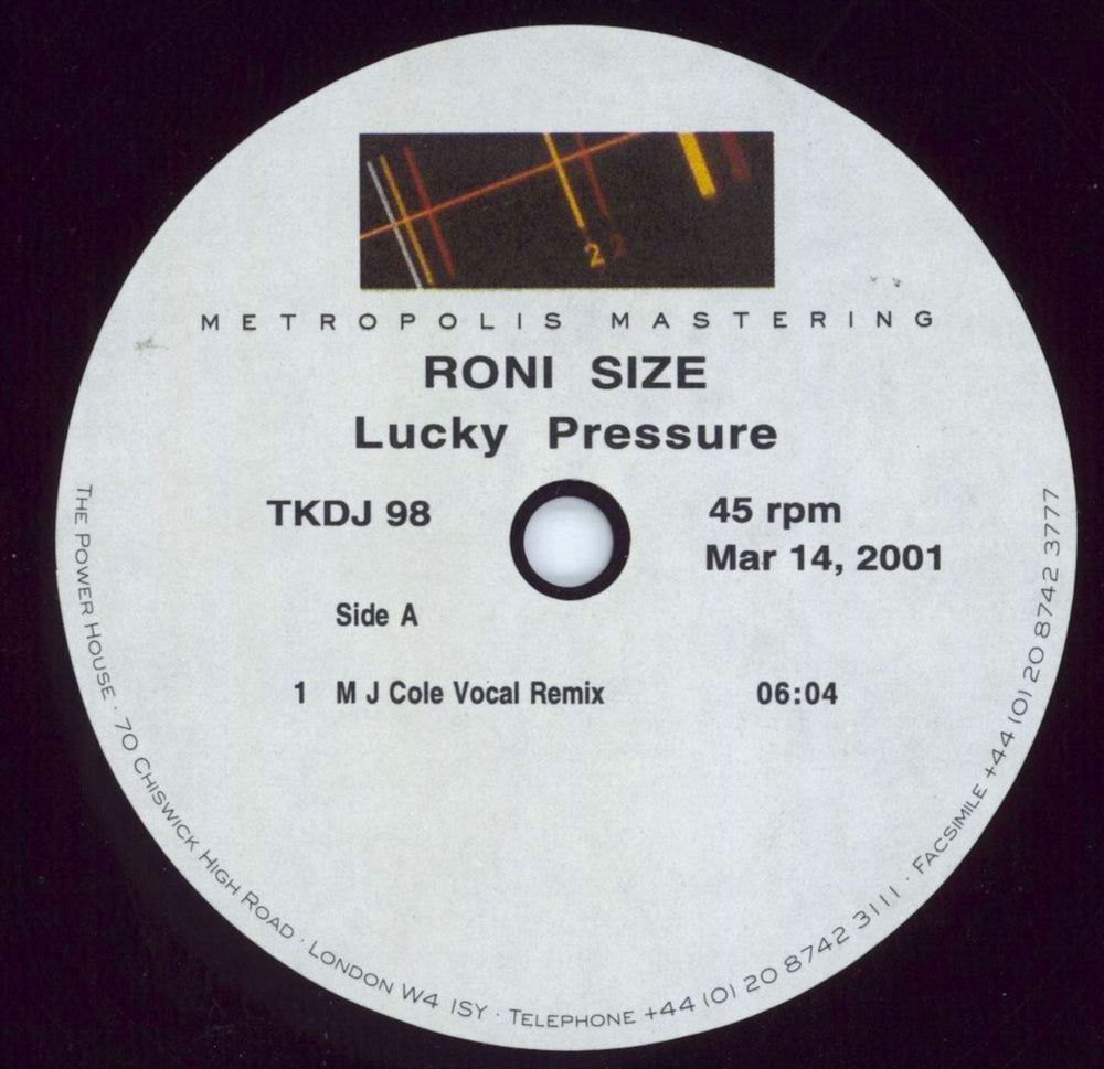 Roni Size Reprazent Lucky Pressure UK acetate TKDJ98