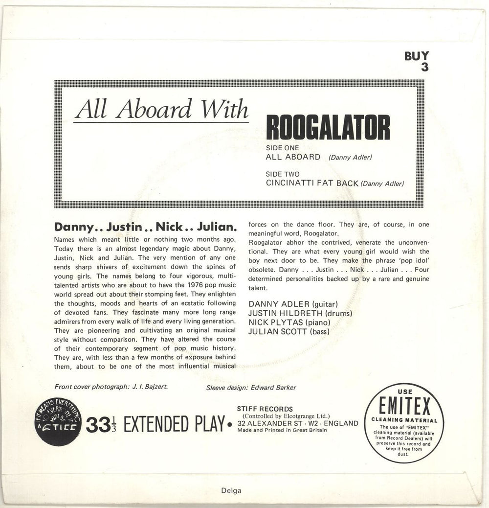 Roogalator All Aboard With The Roogalator + Sleeve UK 7" vinyl single (7 inch record / 45) ROO07AL447896