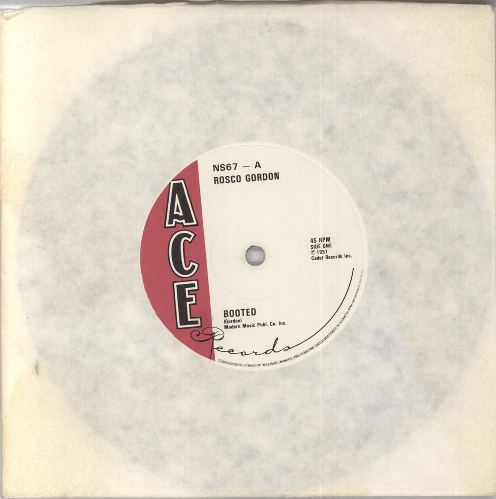 Rosco Gordon Booted UK 7" vinyl single (7 inch record / 45) NS67