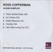 Ross Copperman Welcome To Reality - Album Sampler UK Promo CD-R acetate CD-R ACETATE