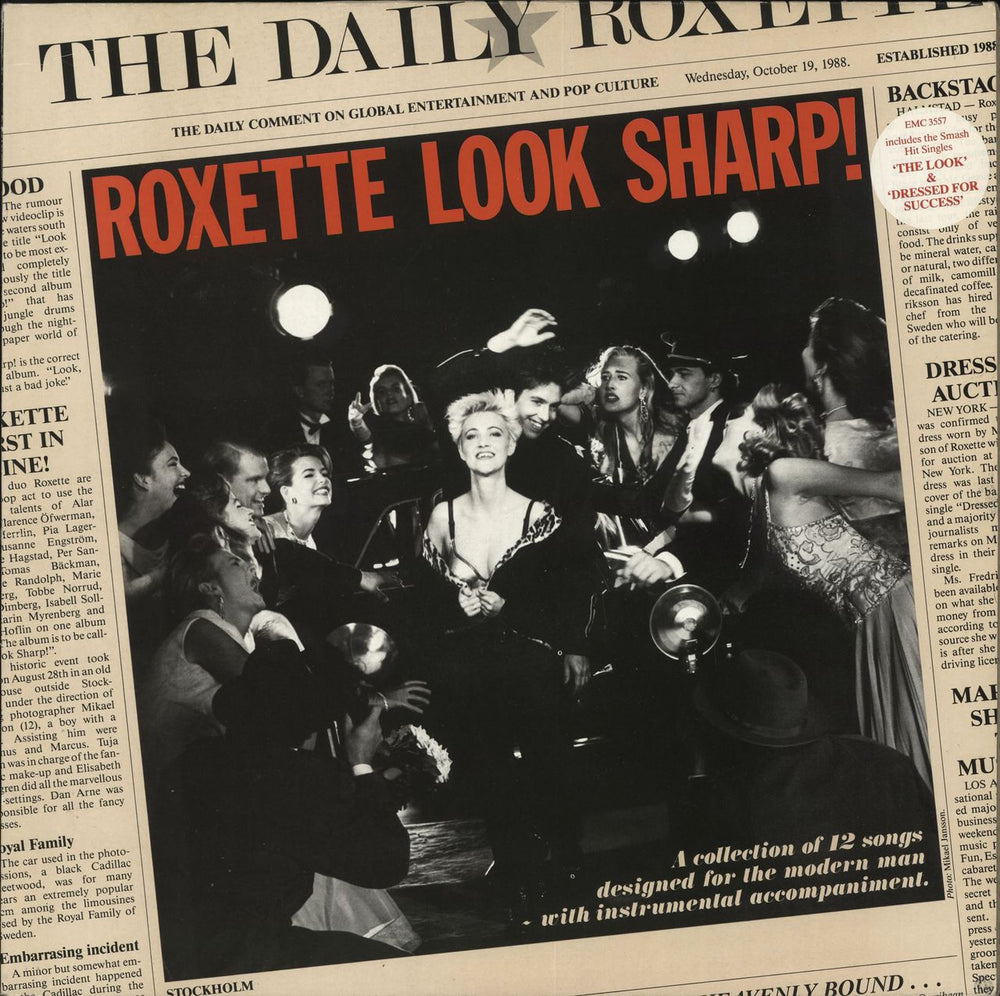 Roxette Look Sharp! - Hype Stickered UK vinyl LP album (LP record) EMC3557