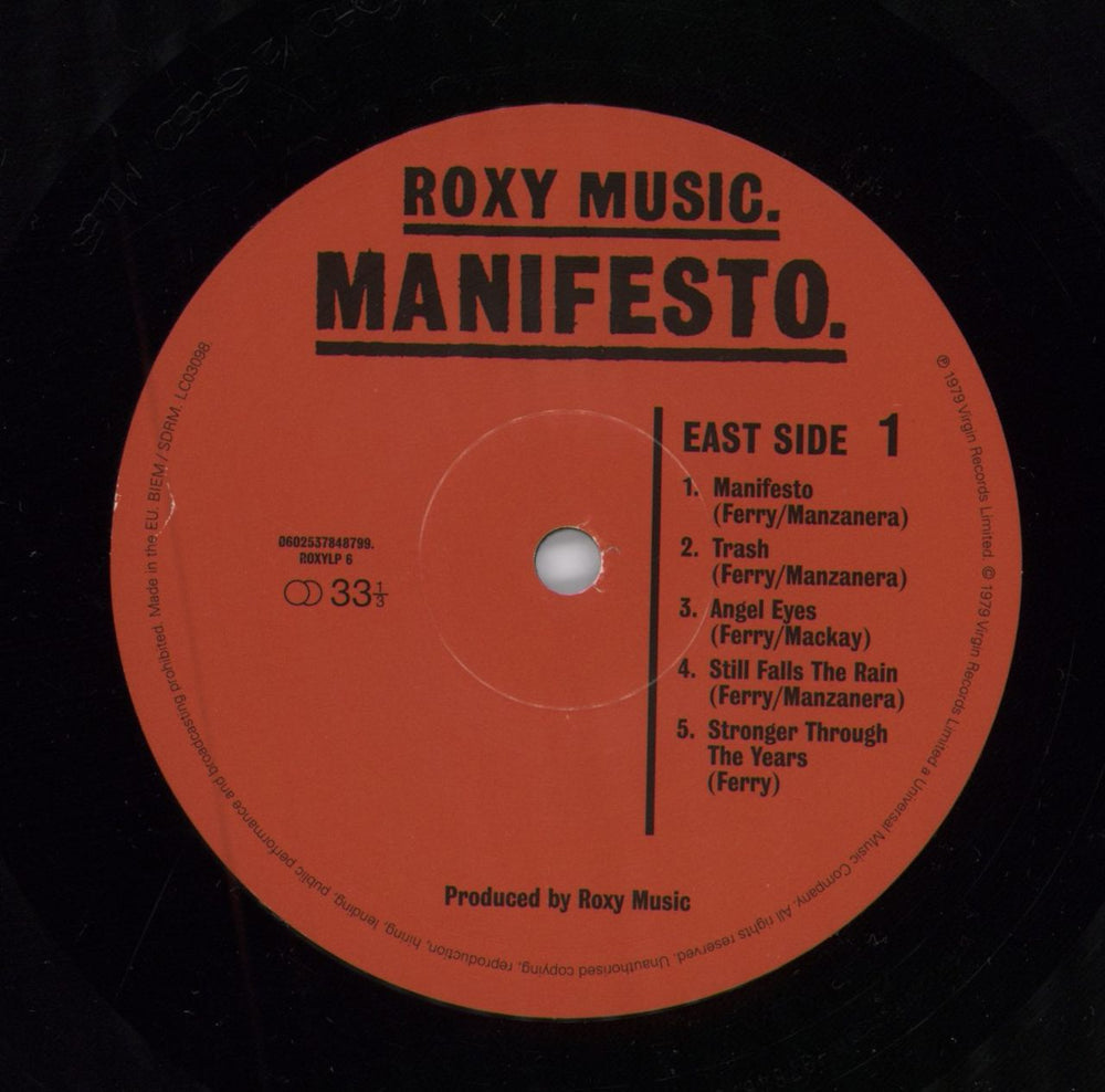Roxy Music Manifesto - 180 Gram Half Speed Master - Oversized P/S UK vinyl LP album (LP record) 602537848799