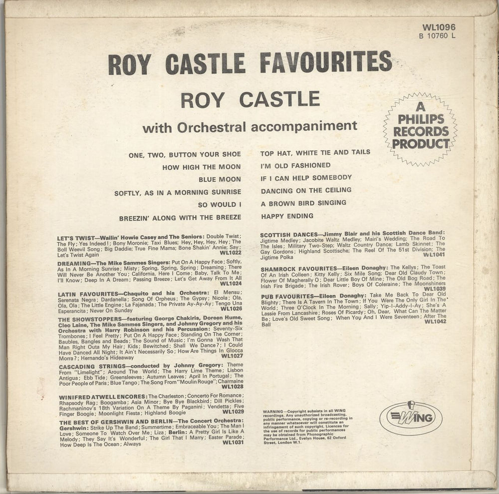 Roy Castle Roy Castle Favourites UK vinyl LP album (LP record)