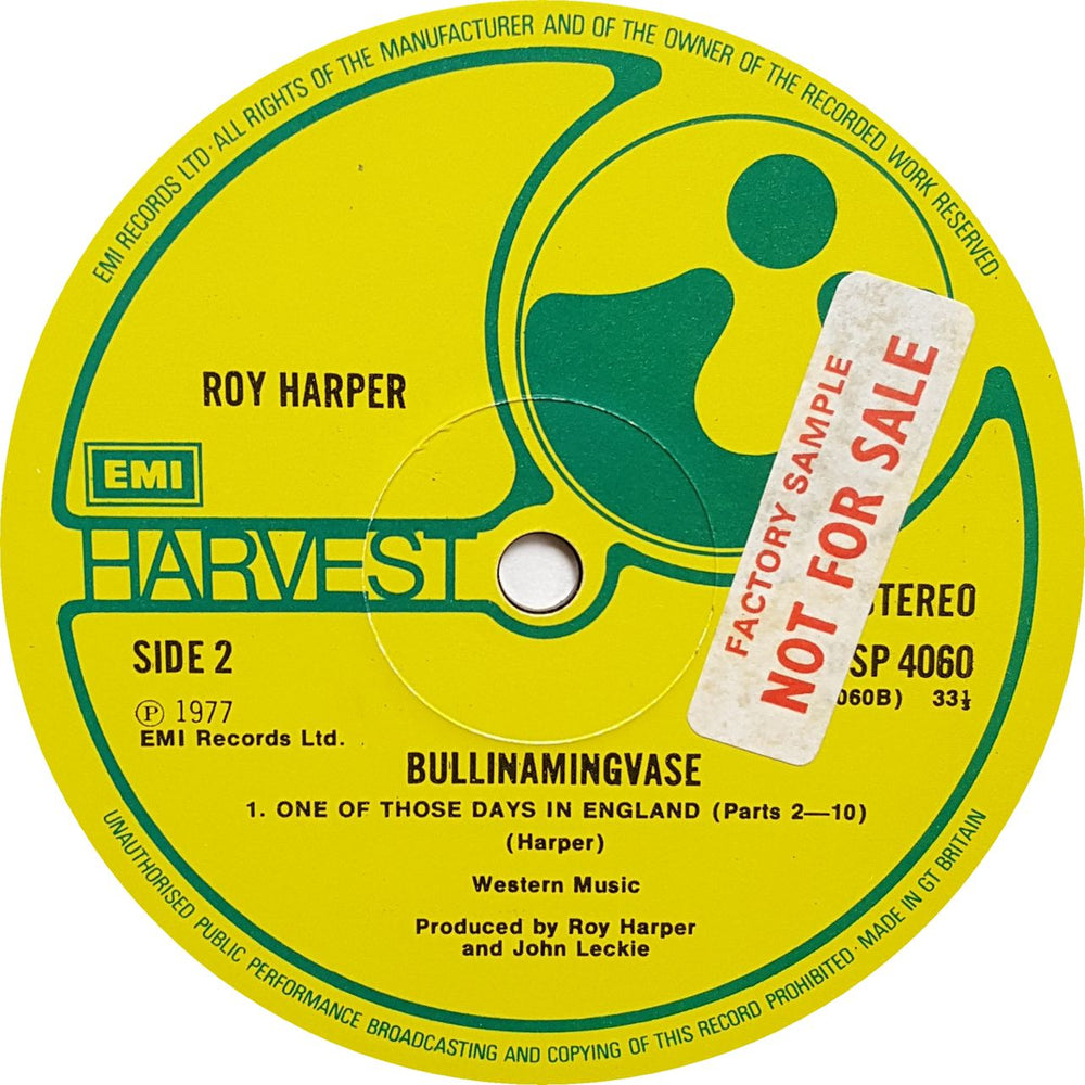 Roy Harper Bullinamingvase - 1st + EP - Sample UK vinyl LP album (LP record) ROYLPBU303886