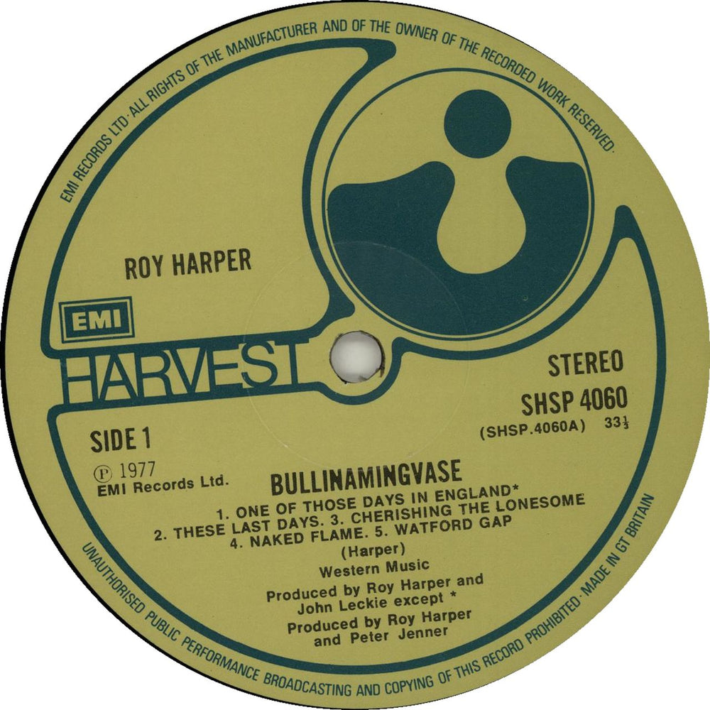 Roy Harper Bullinamingvase - 1st - Sample UK vinyl LP album (LP record) ROYLPBU564653