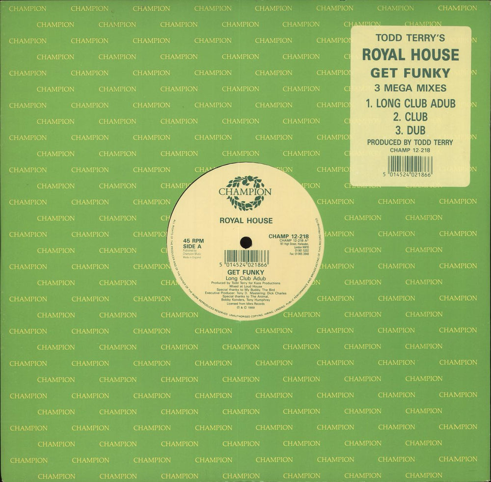 Royal House Get Funky UK 12" vinyl single (12 inch record / Maxi-single) CHAMP12-218