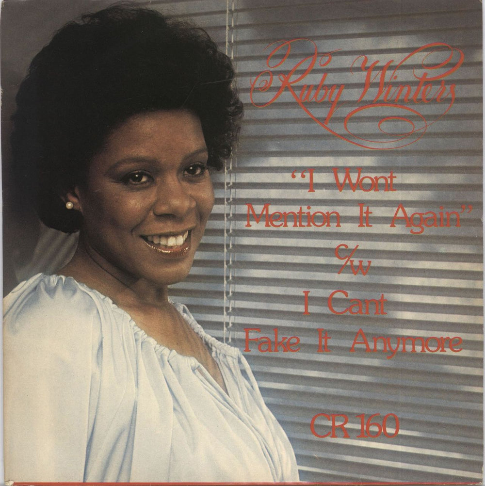 Ruby Winters I Won't Mention It Again - White Vinyl UK 7" vinyl single (7 inch record / 45) CR160