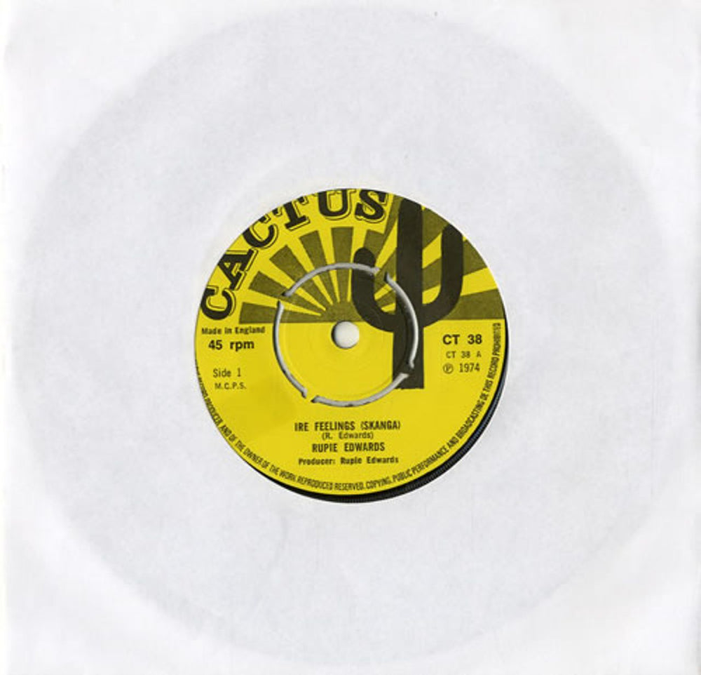 Rupie Edwards Ire Feelings (Skanga) - Yellow Label UK 7" vinyl single (7 inch record / 45) CT38