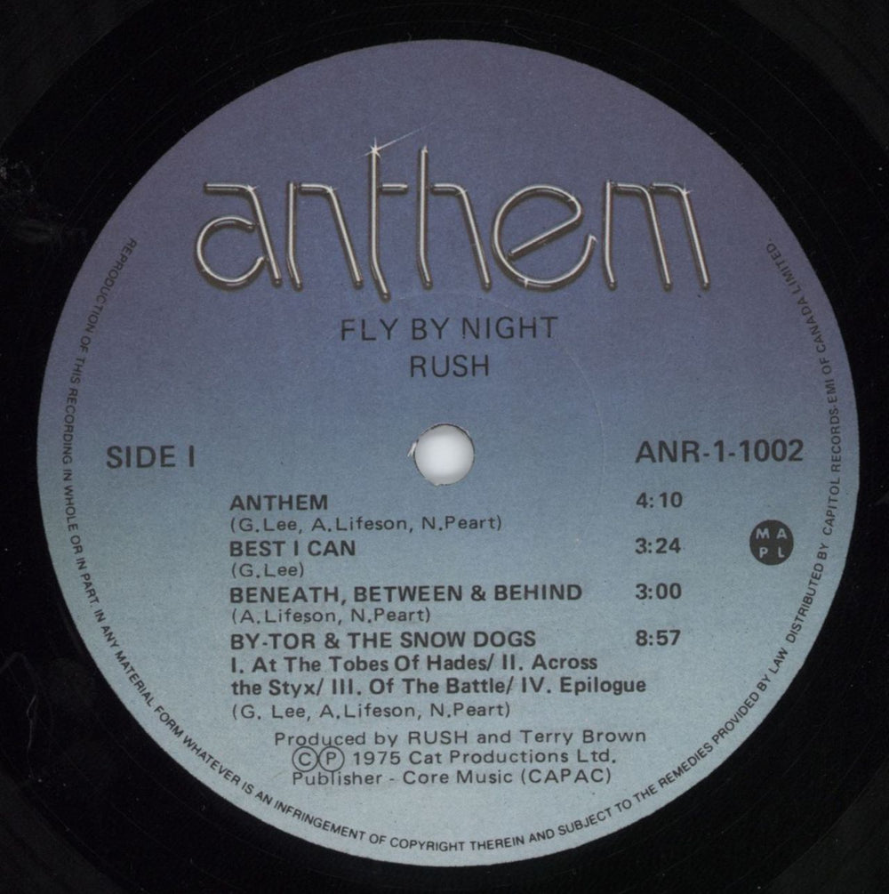 Rush Fly By Night Canadian vinyl LP album (LP record) RUSLPFL798879