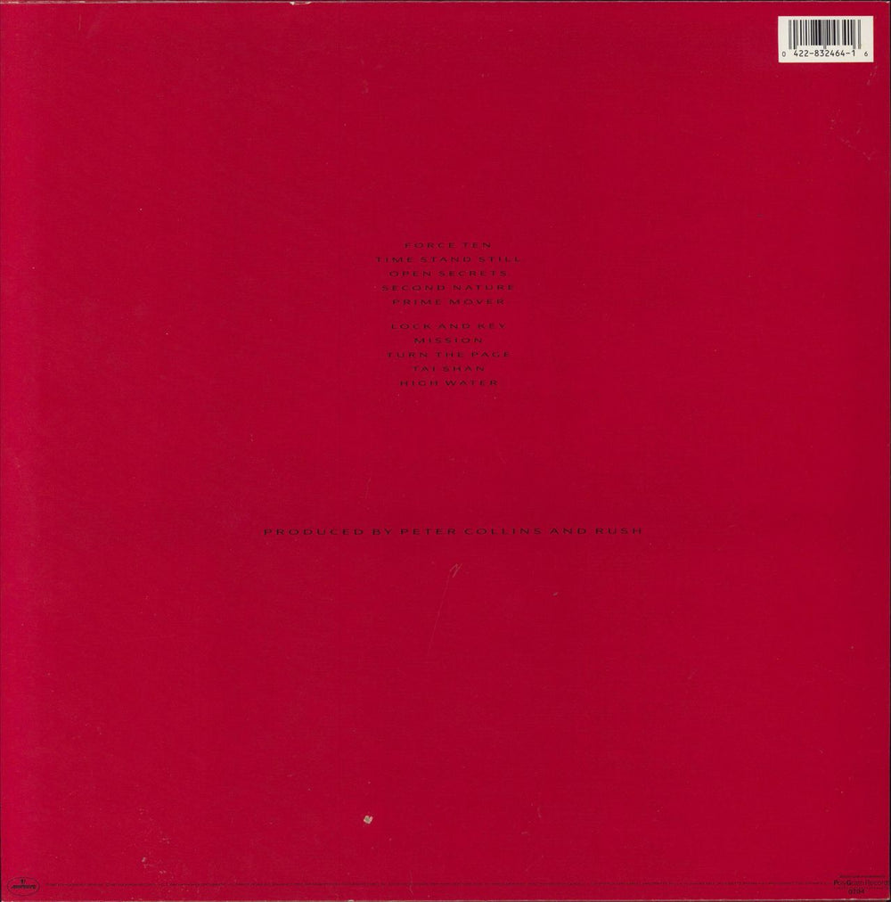 Rush Hold Your Fire US vinyl LP album (LP record) 042283246416