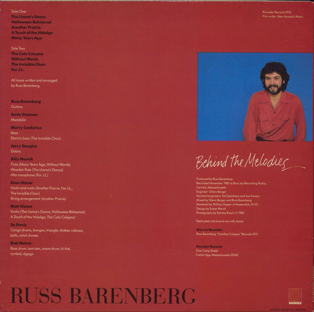 Russ Barenberg Behind The Melodies US vinyl LP album (LP record)