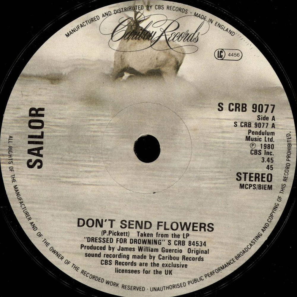 Sailor Don't Send Flowers UK 7" vinyl single (7 inch record / 45) SCRB9077