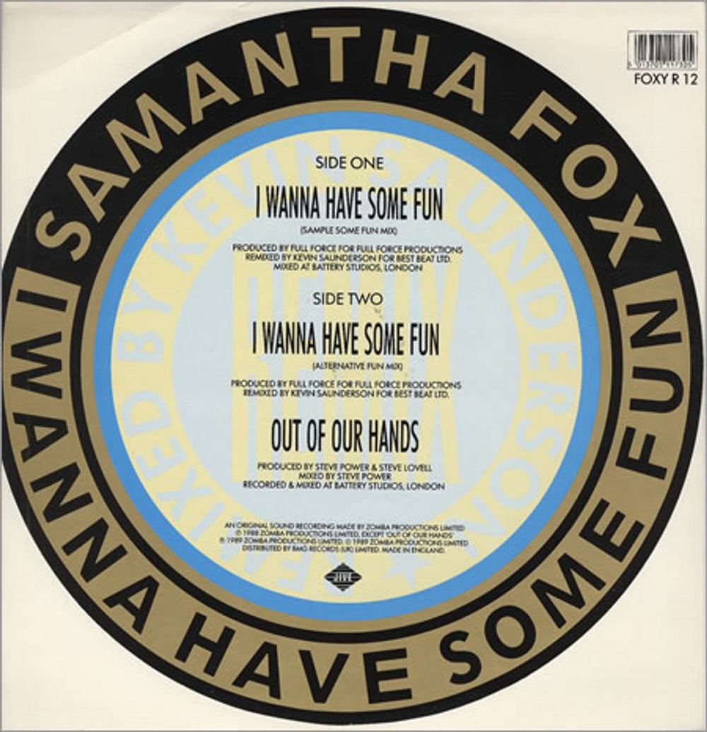 Samantha Fox I Wanna Have Some Fun UK 12" vinyl single (12 inch record / Maxi-single) FOX12IW16093