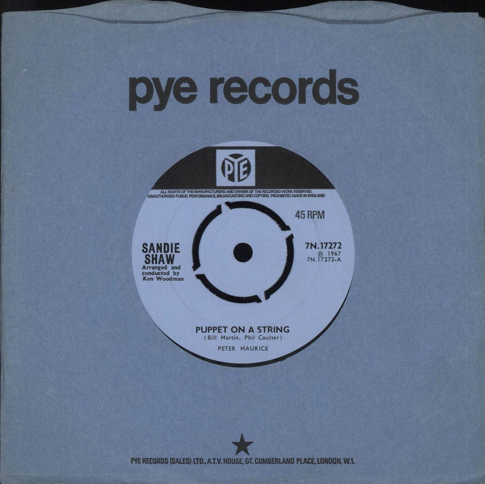 Sandie Shaw Puppet On A String - 2nd - 4pr UK 7" vinyl single (7 inch record / 45) 7N.17272