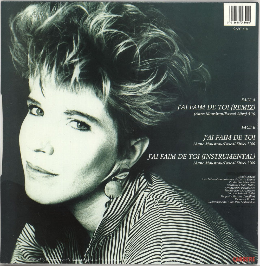 Sandy Stevens J'ai Faim De Toi UK 12" vinyl single (12 inch record / Maxi-single) 5012618043060