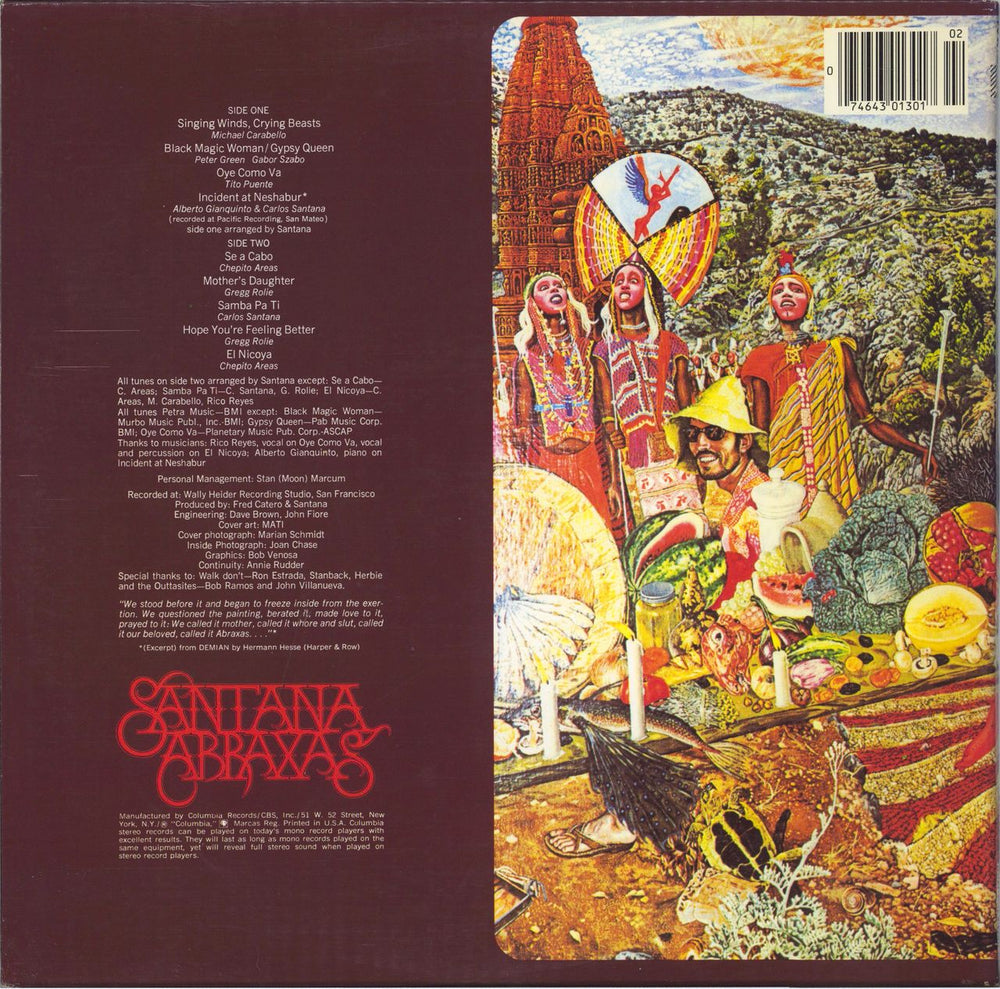 Santana Abraxas - red label US vinyl LP album (LP record)