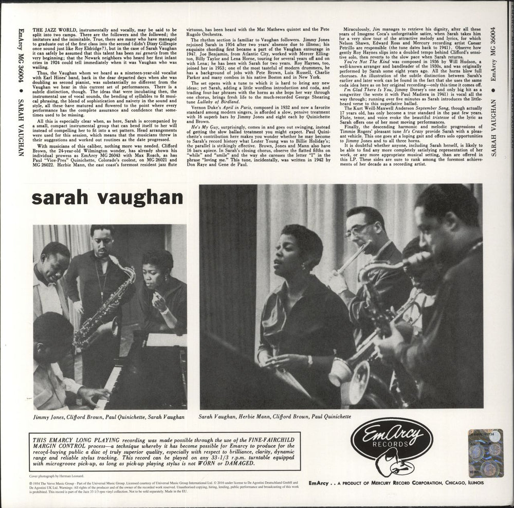 Sarah Vaughan Sarah Vaughan - 180gm Vinyl UK vinyl LP album (LP record)