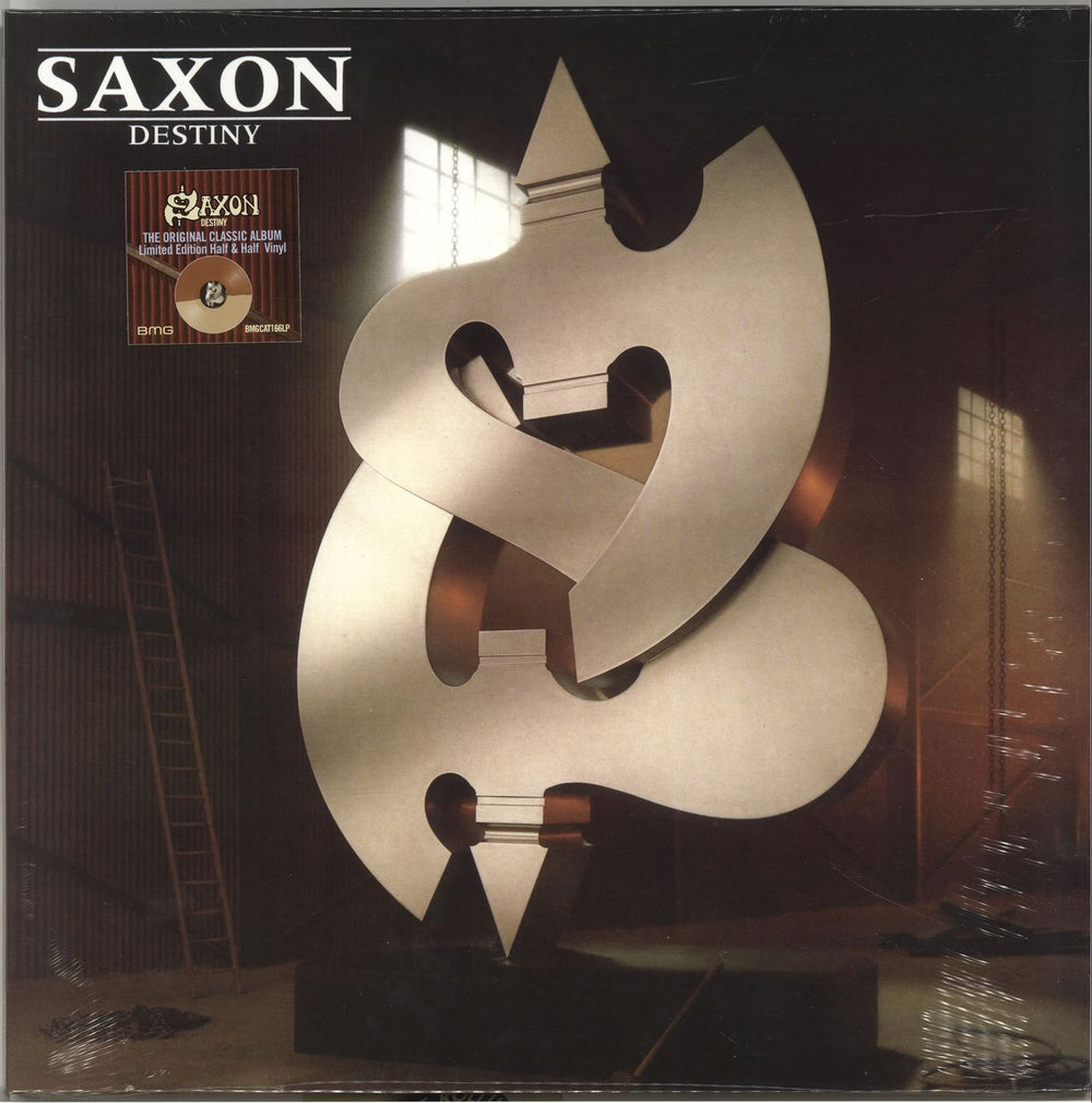 Saxon Destiny - Brown & Gold Vinyl + Sealed UK vinyl LP album (LP record) BMGCAT166LP