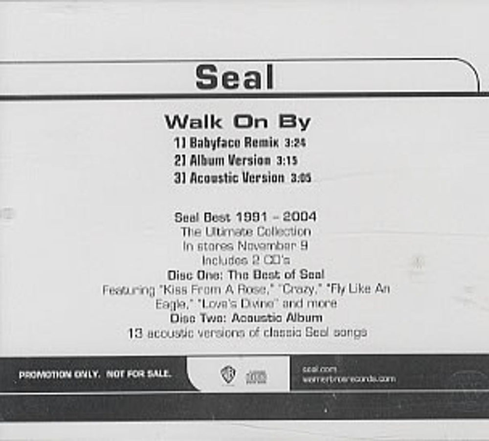 Seal Walk On By US Promo CD single (CD5 / 5") PRO-CDR-101464