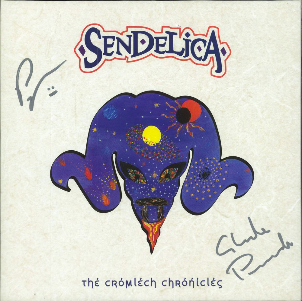 Sendelica The Cromlech Chronicles - Purple - Autographed UK vinyl LP album (LP record) WINKLE23