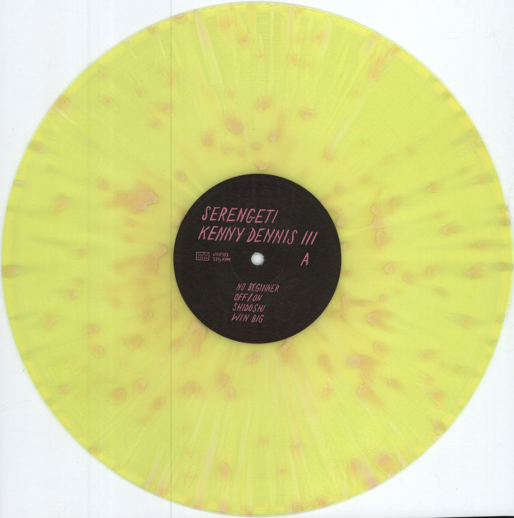 Serengeti Kenny Dennis III - Neon Yellow & Baby Pink Splattered Vinyl US 2-LP vinyl record set (Double LP Album) 4JT2LKE784174