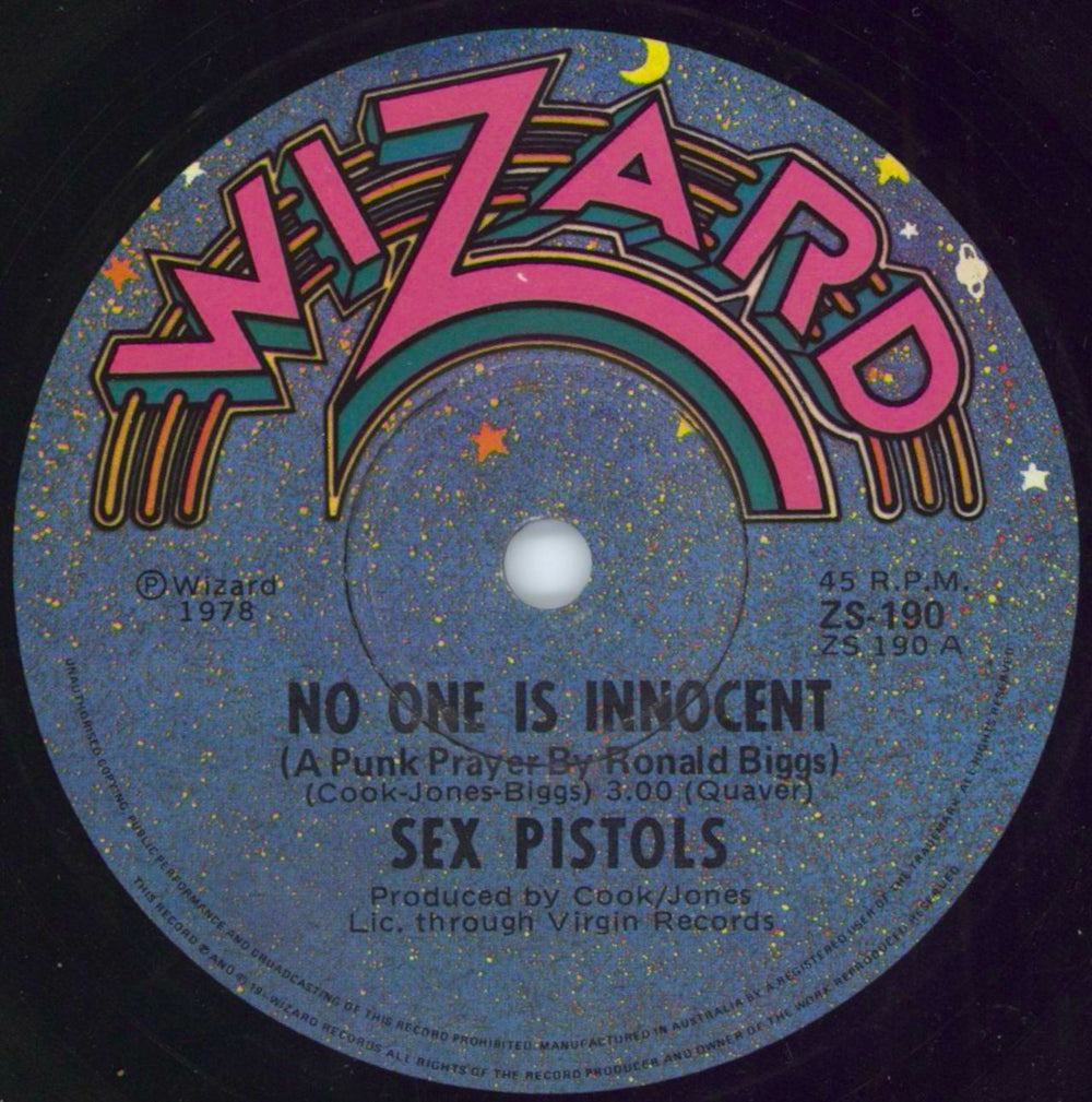 Sex Pistols No One Is Innocent Australian 7" vinyl single (7 inch record / 45) ZS-190