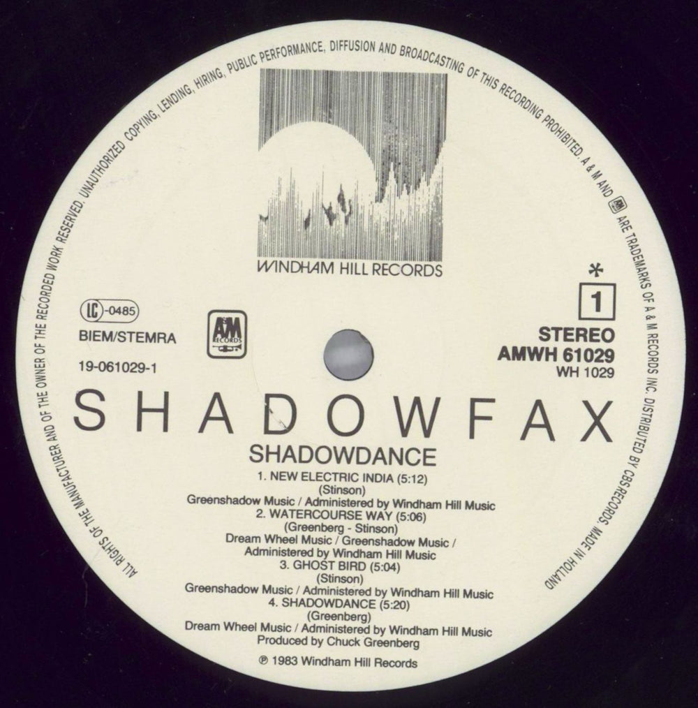 Shadowfax Shadowdance Dutch vinyl LP album (LP record) S6XLPSH823677