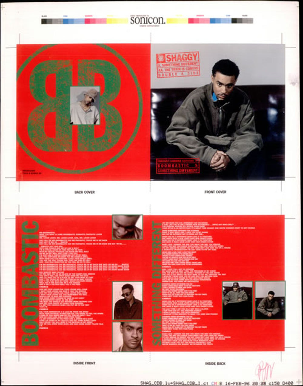 Shaggy Something Different / The Train Is Coming UK artwork PROOF ARTWORK