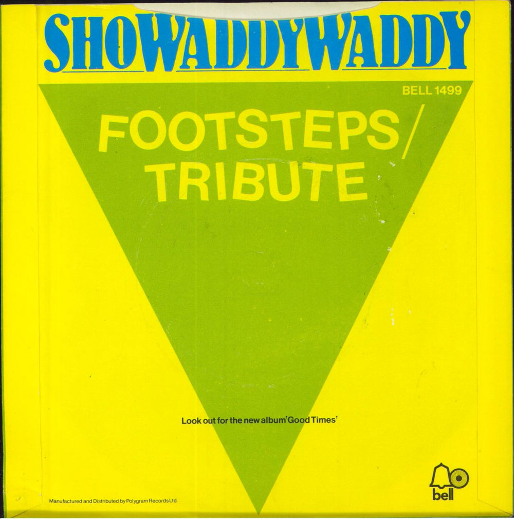 Showaddywaddy Footsteps UK 7" vinyl single (7 inch record / 45)