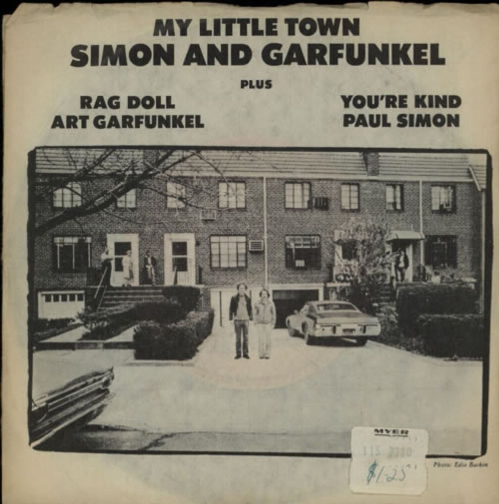 Simon & Garfunkel My Little Town - P/S Australian 7" vinyl single (7 inch record / 45) BA222177