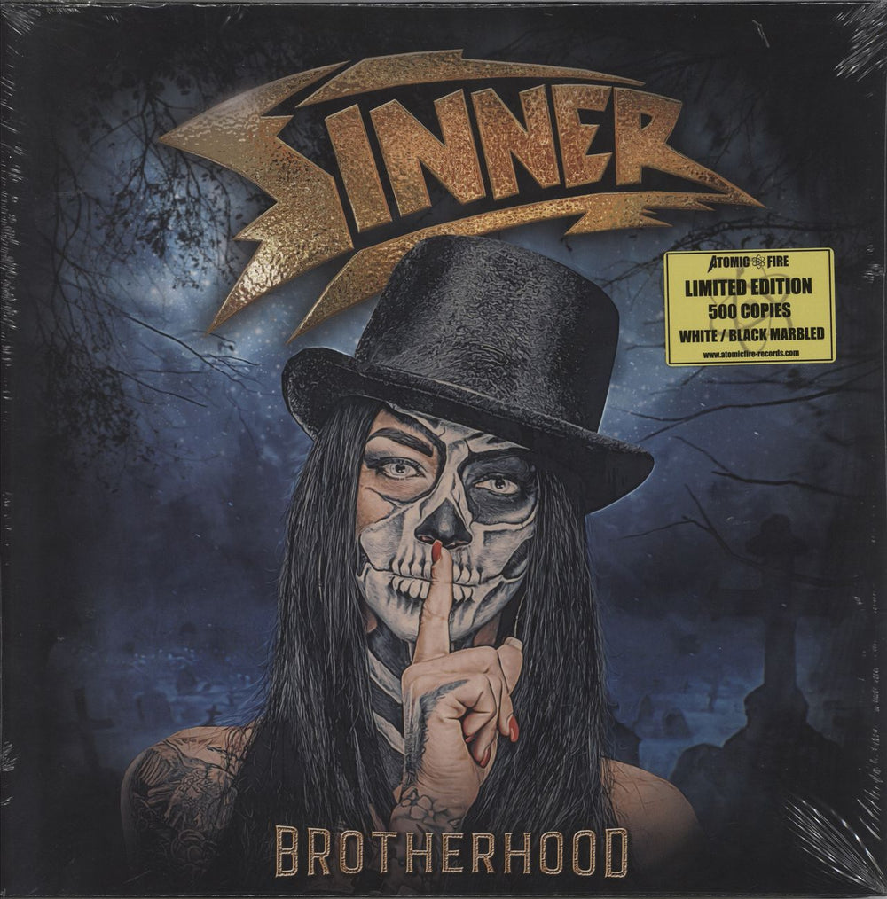 Sinner Brotherhood - White / Black Marbled vinyl - Hypesticker - Sealed German 2-LP vinyl record set (Double LP Album) AFR0047