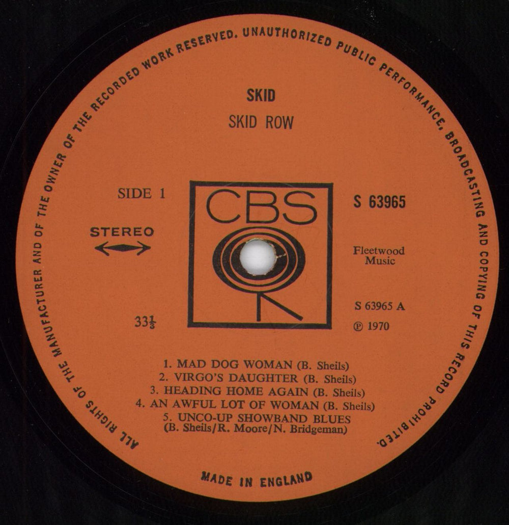 Skid Row (70s) Skid - 1st - Rockbuster UK vinyl LP album (LP record) KIWLPSK792828