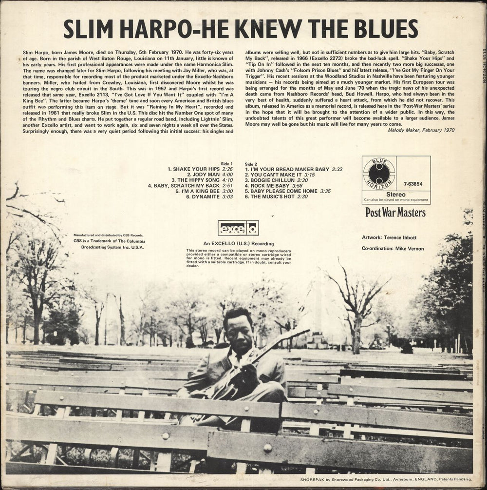 Slim Harpo He Knew The Blues UK vinyl LP album (LP record)