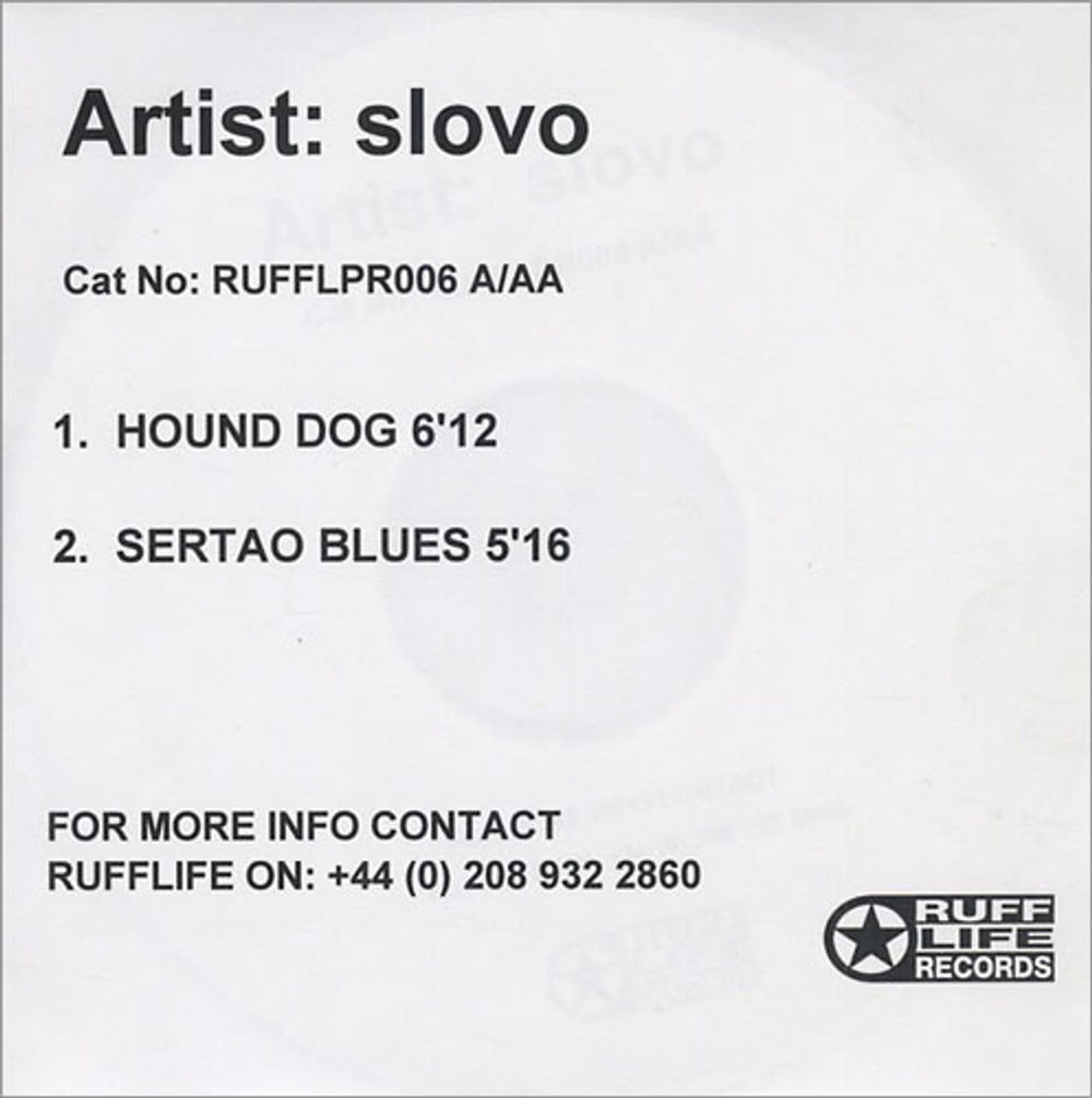 Slovo Hound Dog UK Promo CD-R acetate CD-R ACETATE