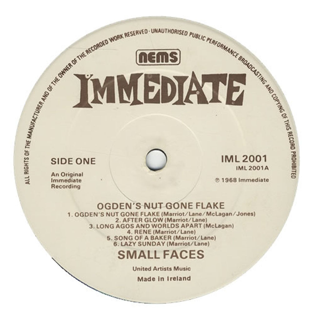 Small Faces Ogdens' Nut Gone Flake UK vinyl LP album (LP record) SMFLPOG434662