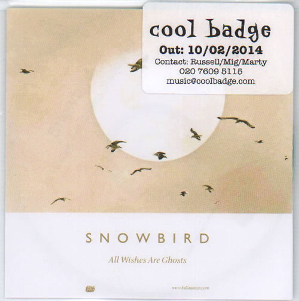 Snowbird All Wishes Are Ghosts UK Promo CD-R acetate CD-R